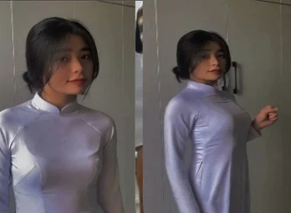 Em áo dài mông tròn phê mê mải